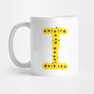 Sunflowers Initial Letter I (White Background) Mug